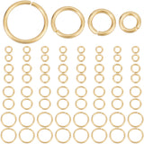 600Pcs 4 Styles 304 Stainless Steel Jump Rings, Open Jump Rings, Round Ring, Metal Connectors for DIY Jewelry Crafting and Keychain Accessories, Real 18K Gold Plated, 20 Gauge, 4~8x0.8mm, Inner Diameter: 2.4~6.4mm, 150pcs/style