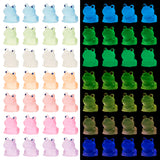 56Pcs 7 Colors Luminous Resin Display Decoration, Glow in the Dark Ornaments, Frog, Mixed Color, 18x14x14.5mm, 8pcs/color