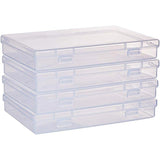 Polypropylene Plastic Bead Storage Containers, Rectangle, Clear, 17x10.5x2.6cm