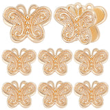 20Pcs Brass Beads, Nickel Free, Butterfly, Real 18K Gold Plated, 11x13.5x5mm, Hole: 1.5mm