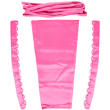 Women's Wedding Dress Zipper Replacement, Adjustable Fit Satin Corset Back Kit, Lace-up Formal Prom Dress, Hot Pink, Cloth: about 490x140~250x2mm, Eye Cloth: 480x46x3mm, Hole: 15mm, Cord: 380x16x2mm