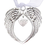 Custom Alloy Big Pendants, Heart with Words and Feather, Platinum, 68x55mm, 2pcs/set