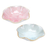 2Pcs 2 Colors Porcelain Jewelry Dish, Ring Holder Dish, Lotus Leaf Shape Jewelry Organizer Tray, Trinket Jewelry Holder Home Decor for Earrings, Necklace, Mixed Color, 100.5x108x26mm, 1pc/color