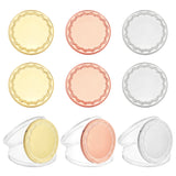 6Pcs 3 Colors Blank Alloy Commemorative Coins, Lucky Coins, with Protection Case, Flat Round, Mixed Color, 40x3mm, 2pcs/color