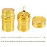 2 Sets Aluminum Alloy Alcohol Burner, with Cotton Cord Wick, for Lab Supplies, Make Tea or Coffee, Golden, 29.5x45.5mm