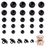 300Pcs 5 Styles Craft Plastic Doll Eyes, Stuffed Toy Eyes, Mushroom, Black, 10~17x9~10.5mm, Hole: 3~3.1mm