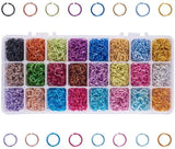 Aluminum Wire Open Jump Rings, Ring Shape, Mixed Color, 10x1mm, 8mm inner diameter, about 100pcs/compartment, Packaging Box: 21.8x11x3cm