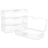 Transparent Plastic Storage Boxes, Bead Containers with Hinged Lid, Rectangle, Clear, 18x7.54x4.7cm