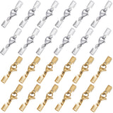 32Pcs 2 Colors Ion Plating(IP) 304 Stainless Steel Lobster Claw Clasps with Cord Ends, Platinum & Golden, 32mm, Inner Diameter: 3.5mm, 16pcs/color