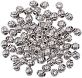 Tibetan Silver Spacer Beads, Barrel, Antique Silver, 4mm, Hole: 1mm, 750pcs/set