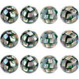 Opaque Resin Beads, with Natural Shell, Round, Black, 8.5mm, Hole: 1mm, 12pcs/box