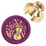 Golden Tone Wax Seal Brass Stamp Head, for Wax Seal Stamp, Musical Instruments, 25x14.5mm