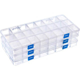 Plastic Bead Containers, Adjustable Dividers Box, 24 Compartments, Rectangle, Clear, 32.7x15.7x3.1cm