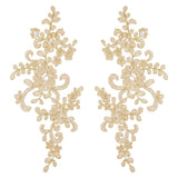 Computerized Embroidery Polyester Flower Appliques, Sew on Ornament Accessories, Goldenrod, 229x102x1mm, 2pcs/set