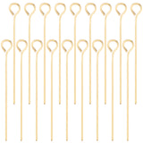 300Pcs Brass Eye Pins, Long-Lasting Plated, Nickel Free, Real 18K Gold Plated, 25mm, Hole: 2mm, Pin: 0.5mm, 24 Gauge