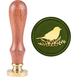 Brass Wax Seal Stamp with Handle, for DIY Scrapbooking, Bird Pattern, 89x30mm