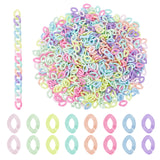 800Pcs 8 Colors Opaque Acrylic Linking Rings, Quick Link Connectors, for Curb Chains Making, Oval, Mixed Color, 16.5x11.5x3.5mm, Inner Diameter: 4.5x9mm, 100pcs/color