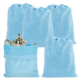 Rectangle Velvet Packing Drawstring Pouches, Jewelry Storage Gift Bags, Light Sky Blue, 40x30.5x0.3cm