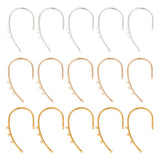 18Pcs 3 Colors Iron Ear Cuff Findings, Climber Wrap Around Non-piercing Earring Findings with Horizontal Loops, Mixed Color, 59x33x2mm, Hole: 1.4mm, 6Pcs/color