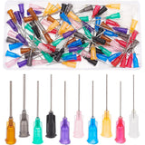 100Pcs 10 Style Plastic Fluid Precision Blunt Needle Dispense Tips, with 201 Stainless Steel Pin, Mixed Color, 4.25x0.75cm, Inner Diameter: 0.42cm, 10pcs/style