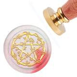 Brass Wax Seal Stamp with Handle, for DIY Scrapbooking, Floral Pattern, 3.5x1.18 inch(8.9x3cm)