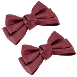 Leather Bowknot Shoe Decorations, Detachable Shoe Buckle Clips, with Iron Findings, Dark Red, 75x116x30mm