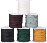 Nylon Thread Cord, DIY Braided Ball Jewelry Making Cord, Mixed Color, 0.8mm, 1Roll/Color