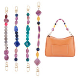 4Pcs 4 Style Resin Imitation Gemstone Beaded Bag Handles, with Alloy Swivel Clasp, Mixed Color, 28.5~33cm, 1pc/style