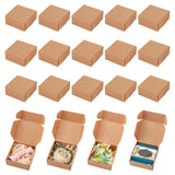 Square Folding Kraft PaperJewelry Storage Boxes, Handmade Soap Cases, BurlyWood, 7.1x7.2x3.2cm