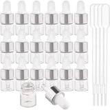 Glass Dropper Bottles, with Disposable Plastic Transfer Pipettes, Essential Oils Pipettes Dropper, Clear, 0.8~1.6x3.8cm, Capacity: 1ml