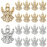 Tibetan Style Pendants, Angel, Antique Silver & Antique Golden, 20x14x1mm,  Hole : 1.5mm, 80pcs/box