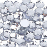 1 Box 60Pcs Self-Adhesive Acrylic Rhinestone Stickers, for DIY Decoration and Crafts, Faceted, Half Round, Clear, 20x5mm