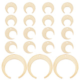 48Pcs 3 Styles Brass Pendant, for Jewelry Making, Double Horn/Crescent Moon, Raw(Unplated), 13~26x13~27x0.5~1mm, Hole: 1.2~1.4mm, 16pcs/style