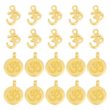 20Pcs 2 Styles Alloy Pendants, Golden, 15.5~19x10.5~14.5x2mm, Hole: 1.6~2mm, 10pcs/style