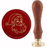 Christmas Brass Wax Seal Stamp with Handle, for DIY Scrapbooking, Santa Claus, 3.5x1.18 inch(8.9x3cm)