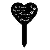 Acrylic Garden Stake, Ground Insert Decor, for Yard, Lawn, Garden Decoration, with Memorial Words  Forever In My Heart, Paw Print, 250x150mm