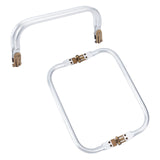 2Pcs Aluminum Purse Frame Handle, for Bag Sewing Craft Tailor Sewer, Platinum, 8.5x20.5x2.1cm