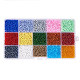 8/0 Round Glass Seed Beads Sets, Mixed Color, 3mm, Hole: 1mm