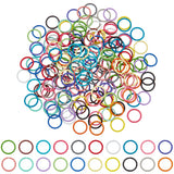 200Pcs 20 Colors Baking Painted Iron Jump Rings, Open Jump Rings, Mixed Color, 18 Gauge, 10x1mm, Inner Diameter: 8mm, 10pcs/color