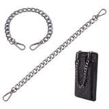 2Pcs Aluminum Curb Chain Bag Shoulder Straps, with Alloy Swivel Clasps, for Bag Replacement Accessories, Gunmetal, 30.5cm