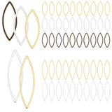 150pcs 5 style Brass Linking Rings, Horse Eye, Mixed Color, 21~28x8x0.8mm, Inner Diameter: 6~6.5x18~25mm, 30pcs/style