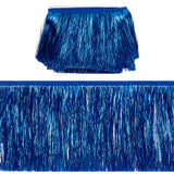 Polyester Fringe Trimmings, Tassel Trims, Ornament Accessories, Medium Blue, 150x1mm, 10m/card