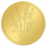 Self Adhesive Gold Foil Embossed Stickers, Medal Decoration Sticker, Plants Pattern, 5x5cm