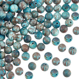 Natural Chrysocolla Gemstone Beads Strands, Round, Dyed, 6mm, Hole: 1.2mm