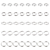 500Pcs 5 Style 304 Stainless Steel Split Rings, Double Loops Jump Rings, Stainless Steel Color, 100pcs/style