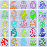 Easter PET Plastic Hollow Out Drawing Painting Stencils Templates, Square, Egg, 93x91x0.4mm, 25pcs/set