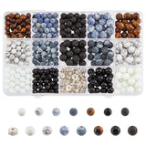 DIY Bead Jewelry Making Finding Kit, Including Natural & Synthetic Mixed Gemstone Round & Iron Rhinestone Spacer Beads, Mixed Color, 6~8x3~8mm, Hole: 1~2mm, 600Pcs/box