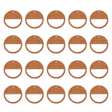 20Pcs Walnut Wood Pendants, Hollow Flat Round Charms, Undyed, Camel, 30x2mm, Hole: 2mm