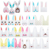 Plastic Candy Bags, Rabbit Ear Bags, Animals, Mixed Color, 22~23.3x13.8cm, about 4pcs/type, 100pcs/set.