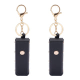 2Pcs PU Leather Lipstick Storage Bags Keychain, Portable Lip Balm Organizer Holder for Women Ladies, with Light Gold Tone Alloy Key Ring, Rectangle, Black, 9x3.2x2.9cm